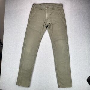Railcar Fine Goods Flight Trousers Mens 31 Olive Green Canvas Slim Straight USA